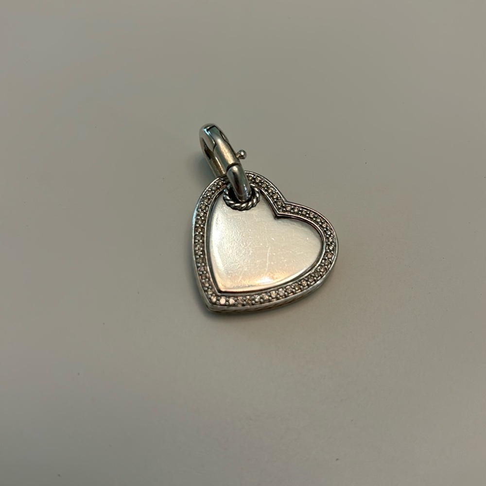 David Yurman Silver Heart Diamond Pendant